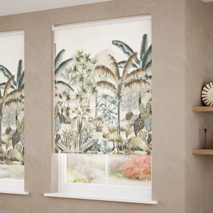 tropical vista – botanical printed roller blinds