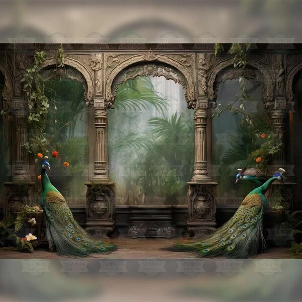 regal peacock archway – indian 3d palace wallpaper regal peacock archway – indian 3d palace wallpaper