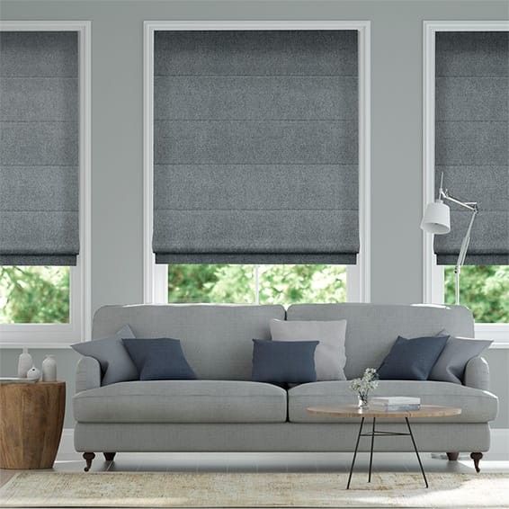 Elegant Ash Grey Roman Blinds