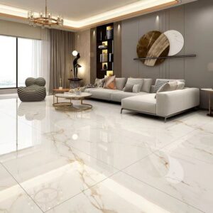 luxury calacatta white marble effect floor tiles
