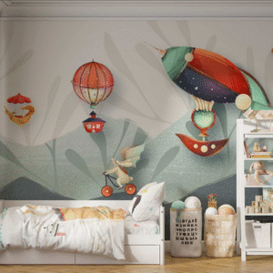whimsical sky adventures mural
