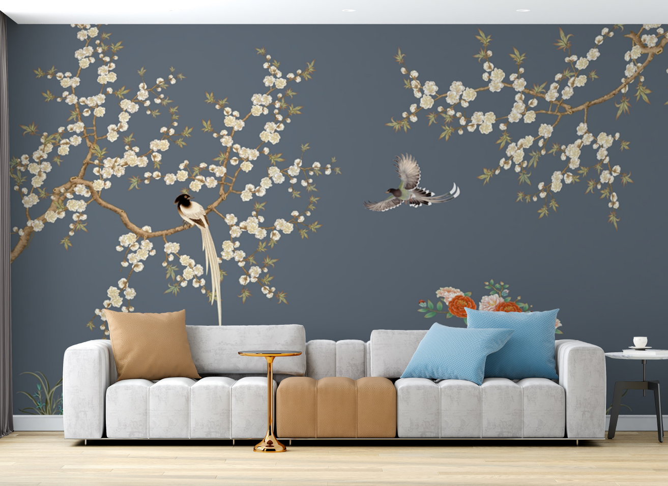 elegant blossom & bird wallpaper elegant blossom & bird wallpaper