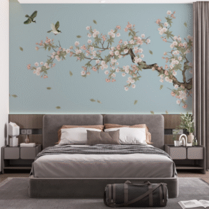 tranquil blossom branch wallpaper