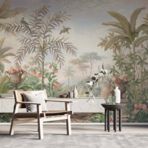 vintage tropical garden wallpaper