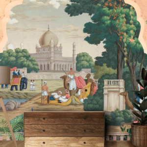 heritage mughal landscape wallpaper