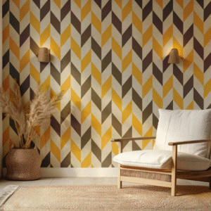 golden retro chevron wallpaper