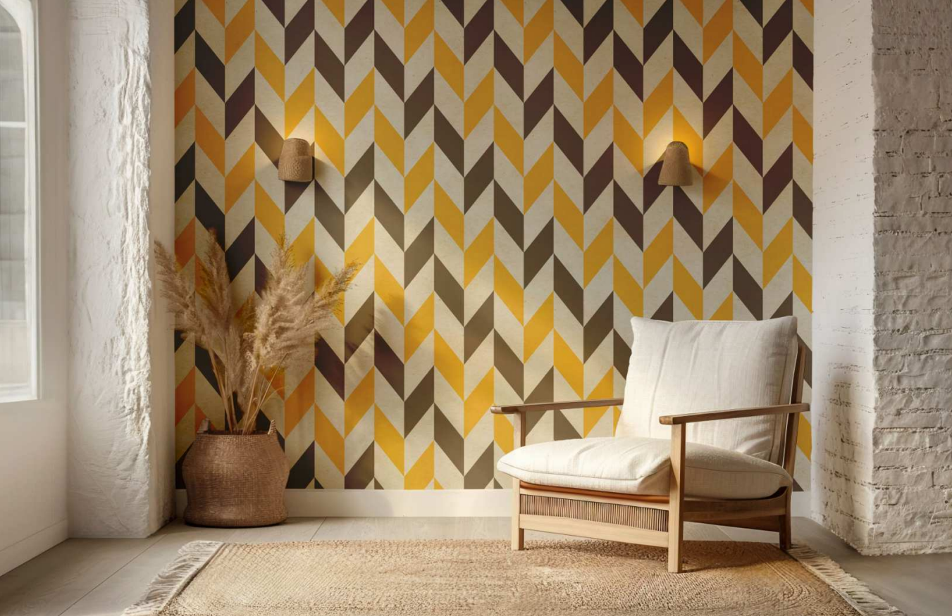 golden retro chevron wallpaper golden retro chevron wallpaper