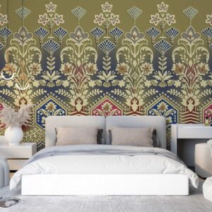royal art deco floral heritage wallpaper